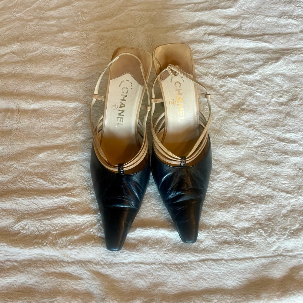 Vintage Channel slingback strappy pumps